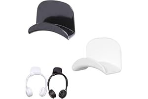 Demarsen 2 Pièce Support Casque Universel, Support Mural Casque avec Adhésif Fort, Adhesif Crochet Casque Gaming, Écouteurs Crochet pour la Plupart des Casques et Câbles (Blanc Noir)
