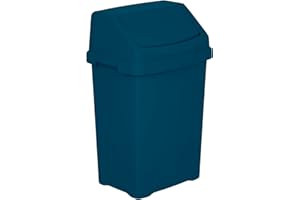TENLITE 8L/25L/50L Litre Plastic Swing Bin Waste Recycle Dustbins Rubbish Trash Refused Bins for Kitchen, Office, Bathroom (25 Litre, Midnight Navy)