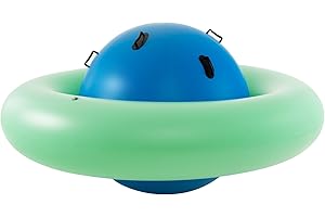 Maxmass Giant Inflatable Dome Rocker Bouncer, 227 x 227 x 117 cm Kids Blow Up Seesaw Rocking Ball with 6 Handles, Children Seesaw Toy for Indoor Outdoor (Blue + Green)