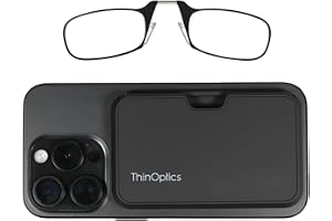 Always With You by ThinOptics Slim Reading Glasses with Case that Sticks to Your Phone - Ultra-Thin Armless Pocket Readers