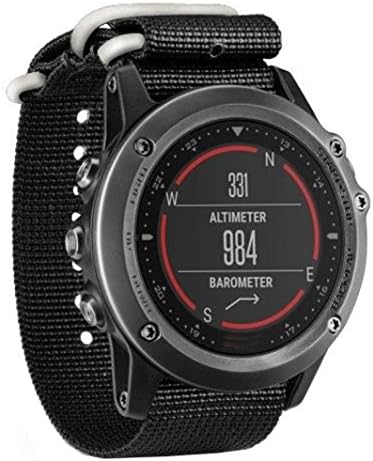 Covermason For Garmin Fenix 3 Strap Band, Bands Strap Luxury Nylon Strap 5 Ring Watch Replacement Band For Garmin Fenix 3 ，For Garmin Fenix 3 Strap Bands,Adjustable Replacement Sport Wristband (Black)