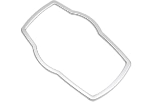 beler Silver Car Interior Multimedia Button Cover Decor Molding Trim Decoration