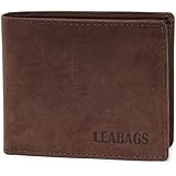 LEABAGS Lexington Geldbeutel aus echtem Büffel-Leder im Vintage Look - Muskat