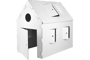 Kinder Spielhaus Pappe Bastelkarton Haus Papphaus Karton Papier Kartonhaus Bastelkarton Papierhaus Playhouse Kinderhaus Indoor zum Anmalen Bemalen Kingpower