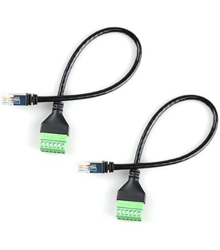 Câble CCTV Adaptateurs RJ12 GOMETY - Lot De 4, Mâle Vers Bornier 6 Broches, Pour Téléphone/CCTV Connecteur Téléphonique