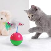 Orret Home Kedi Oyun Topu T&uuml;yl&uuml; Fareli Hacı Yatmaz Eğitici Yavru Kedi Fare Kovalama Oyuncağı (Standart, Adet, 1)