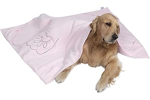 Winthome Hundehandtuch, hundehandtuch extra saugfähig, microfaser handtücher für Hunde Katzen, Großer Hunde Bademantel Schnelltrocknend Warm (100x130cm, Rosa)
