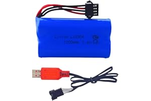 BLLRC 1PCS 7.4V 1200Mah Batería de Carga del Enchufe SM - 4P con Cable de Carga USB para EC08 RC Toy Car/Todoterreno/Racing/Remote Ship