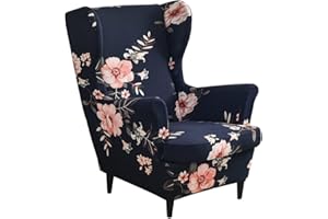 CHNSHOME Copripoltrona 1 posto con orecchie elasticizzato 2 pezzi copripoltrona Fodere per poltrone a orecchioni Coprisedile per poltrona