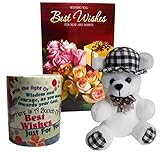 Siddhi Gifts Best Wishes Greeting Card, Coffee Mug With Soft Cute Teddy