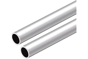 sourcing map 6063 Aluminio Redondo Tubo 300mm Longitud 14-15mm OD Seamless tubos rectos de aluminio ID de 13 mm x 15 mm de diámetro exterior, 2 piezas