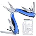 Produktbild Outdoor Multitool | 15 in 1 Multitool Tragbarer, faltbarer Multifunktions-Edelstahl Zange mit Scheide Messer Lineal Bier Dosenöffner Schraubenzieher Säge Kabel Cutter etc. für Camping Angeln Wandern etc., blau