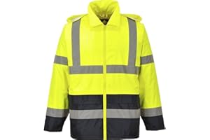 Portwest Veste de pluie Hi-Vis bicolore, Couleur: Jaune/Noir, Taille: 5XL, H443YBR5XL
