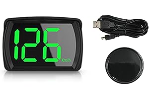 AMHVMU Y03 Car HUD Head up Display GPS Digital Speedometer with LED Large Font Display Convient à tous les véhicules （Comprend un câble de données，MPH）plug-and-play