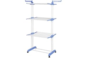 Drumm Stendibiancheria a torre (75 * 64 * 170cm(Colore blu e bianco))