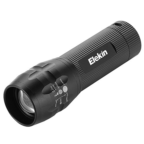 Taschenlampe LED T6 Sehr Helles Licht Flugzeug-Klasse Aluminium IPX6 Wasserfest, Schwarz