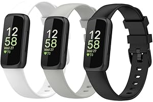 Waekethy Bracelets pour Fitbit Inspire 3, Silicone Bracelet de Montres Remplacement Bracelet Compatible avec Fitbit Inspire 3