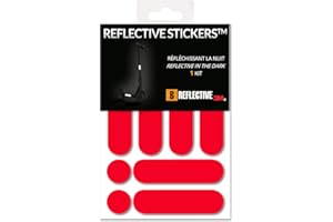B REFLECTIVE 3M® E-Ride Standard™, Kit di Adesivi Riflettenti Approvati per 2 Scooter, Giroruote e Altri dispositivi Personali per la Mobilità motorizzata, 3M Technology™, Rosso