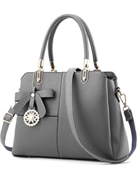 Frauen Mehrfarbenhandtasche Kunstleder Tasche Top Griff Tasche Umhängetasche Reißverschluss Handtaschen