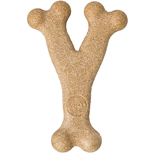 SPOTBam-Bones Wishbone - Made with Strong Bamboo Fiber, Durable Long Lasting Dog Chew for Light to Moderate Chewers, Great Toy for Adult Dogs & Teething Puppies Under 30lbs, 5.25in, Chicken Flavor