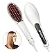 Hair Straightening Brush from AcerVea®- #1 Rating Safest -New Ceramic No-Damage Faster Styling and Detangling Electric Straightener with LCD Temperature Control for Short or Long, Black, Thick, Thin, Wavy Hair or Bangs - Portable Professional Beauty Product - Get Rid of Bed head today (white)