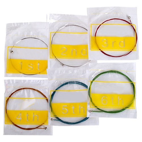 Preisvergleich Produktbild 6X Saiten Gitarrensaiten Akustikgitarre Farbig Stahl