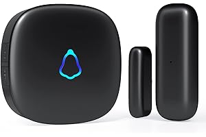 SECRUI Door Chime, Wireless Door Open Contact Sensor Alarm with 500ft Range, 58 Chimes and 5 Volume Levels for Business/Store/Home/Office When Entering, 1 Transmitter + 1 Plug-in Receiver