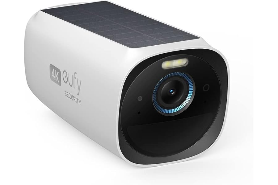 eufy security eufyCam 3 Zusatzkamera, Überwachungskamera, kabellos, 4K-Kamera mit integriertem Solarpanel, für immer Str