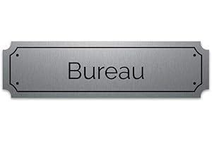 MYGOODPRICE Plaque Gravée Autocollante 14,5X4 cm Bureau Fond Alu Brossé
