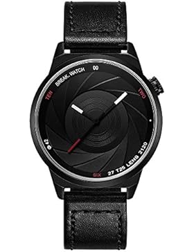 Break Marke neue Herren Damen Unisex Cool Sports einfach schwarz Lederband Quarz Creative Fashion Fotografen Serie...