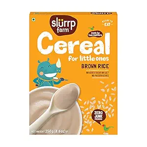 Slurrp Farm Brown Rice Cereal for Little Ones | Instant Healthy Natural Food, No Sugar No Salt No Preservatives, 250 G