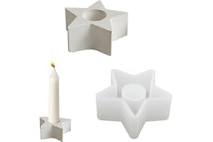 YEJAHY Silikonform Kerzenhalter, Halloween DIY Gießform Kerzenhalter, zum Ausgießen mit Kreativ Beton, Art Resin Gießharz(fünfzackiger Stern)