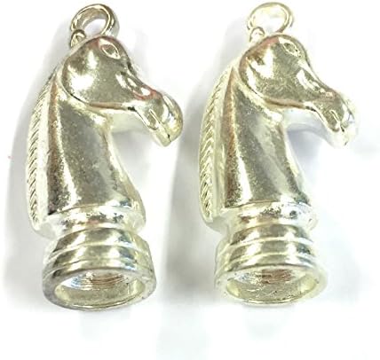Horse Head End Caps Clasps for 7 mm Chain Color and Quantity can be Selected (Light Silver, Pack of 2)