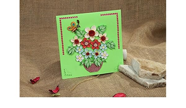 Biglietti Di Natale Con Il Quilling.Biglietto D Auguri Realizzato Con Tecnica Di Quilling Amazon It Casa E Cucina