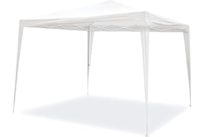 SMARTSUN Carpa Plegable 3x3m Javea Blanca Impermeable - Jardín Playa Campo Terraza - Bolsa de Transporte, Piquetas y Vientos