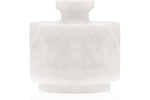 MARBLOUS KRAFTS Elegante distributore di zucchero in marmo da 99,2 g, contenitore per sale e decorazione in marmo, 7,6 x 7,6 cm, decorazione da cucina e sale e pepe, dispenser di sale (bianco)