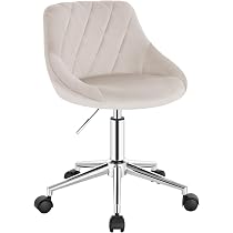 WOLTU Chaise de Bureau en Velours, Tabouret de Coiffeuse Pivotante à roulettes, Réglable en Hauteur, Crème Blanc W0ATT0300 - Maison WOLTU Chaise de Bureau en Velours, Tabouret de Coiffeuse Pivotante à roulettes, Réglable en Hauteur, Crème Blanc W0ATT0300 - Maison