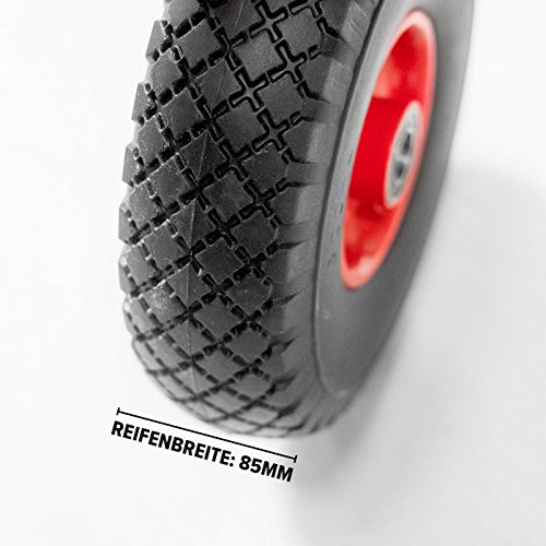 Pannensicheres Sackkarrenrad mit Kugellager PU Cross 260, 260x85x20 mm, Vollgummi, Ersatzrad Sackkarre, Stück:1 Rad - 2