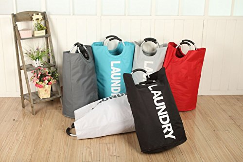 Wäschesack, faltbar Wäsche, Waschen baskethandles und langlebig Canvas, grau - 4