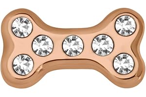 Quiges Charm Flottant Or Rose Os avec Zircone pour Les Médaillons de Mémoire