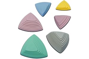 Sensory Junction Stepping Stones: Engaging Non-Slip Texture Footprint Balance Blocks for Kids - Indoor/Outdoor Sensory Game Designed for Autism Sensitivity [Set of 6]
