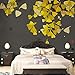 Produktbild WAHAZC Große Wandbilder Seide Tapete 3D Art Deco Fototapete Ginkgo biloba verlässt warme Farbwand der Retro-gelben Ernte Wand-Wand US-amerikanisches kundenspezifisches Badezimmer Restaurant Bar Hall