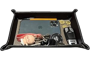 FrasiBags Svuotatasche in Vera Pelle Made in Italy, Vassoio Portaoggetti Ingresso, Svuota Tasche da Ingresso, Svuotatasche Design Moderno in Pelle Rettangolare Grande (Taupe)