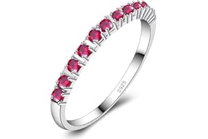 Uloveido Mujer Platino/Chapado en oro rosa 2 mm Claro Cubic Zirconia Anillo de banda de eternidad apilable J029