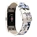 Produktbild HKFV Uhrarmband Armband UhrenarmbandMuster Lederband Ersatz Uhrenarmband für Fitbit Charge 2 Laden Sie 2 neue Abschnitte floral Lederband Uhrenarmband (E)