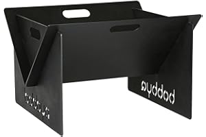 Black Portable Flat Pack Fire Pit Outdoor Garden Patio Heater Wood Burner BBQ Camping Fire Bowl - by BobbyQ