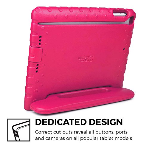iPad Air hülle fur kinder, COOPER DYNAMO Beanspruchbare, strapazeirfähige, robuste, gepolsterte Hartschalenhülle mit integriertem Griff, Standfunktion & durchsichtigem Displaysschutz (Pink) - 4