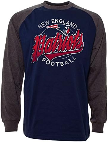 New England Patriots Rounder Raglan Long Sleeve Jersey T-Shirt - Size Small