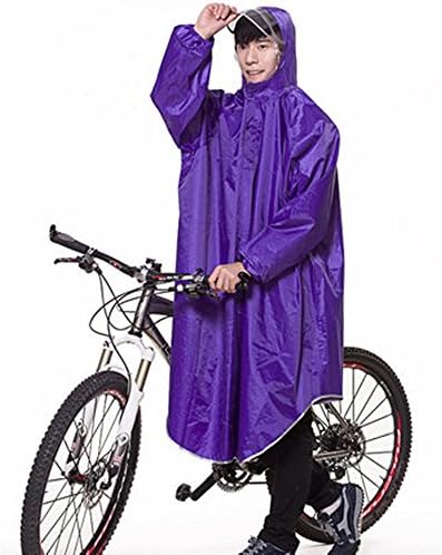 Goldbeing, bike rain poncho, rain breathable hooded cape, waterproof raincoat with reflective tape, rain gear for rain cover when riding a bike, lightweight for cyclists, purple