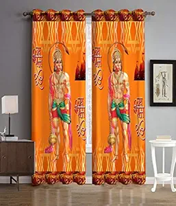 HOMEDESK Special Digital Premium Polyester Curtain Printed Frozen Curtains Kids Cartoon for Kids Room for Boys and Girls Bed Room (4 X 7 feet, Multicolour) (Pack of 2) (Multicolour, 7 feet)